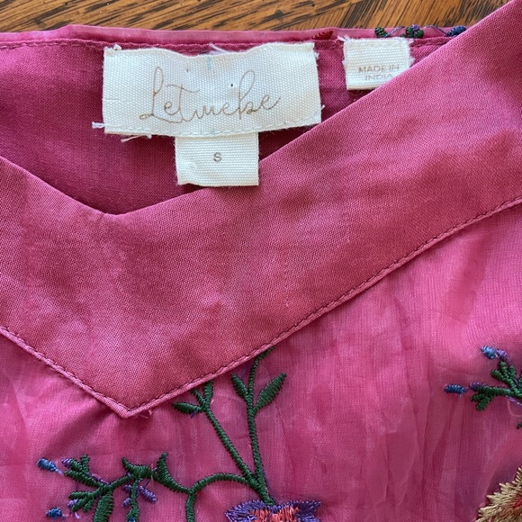 New Anthropologie Let Me Be Embroidered Maxi Dress Red Size Small - Picture 7 of 7